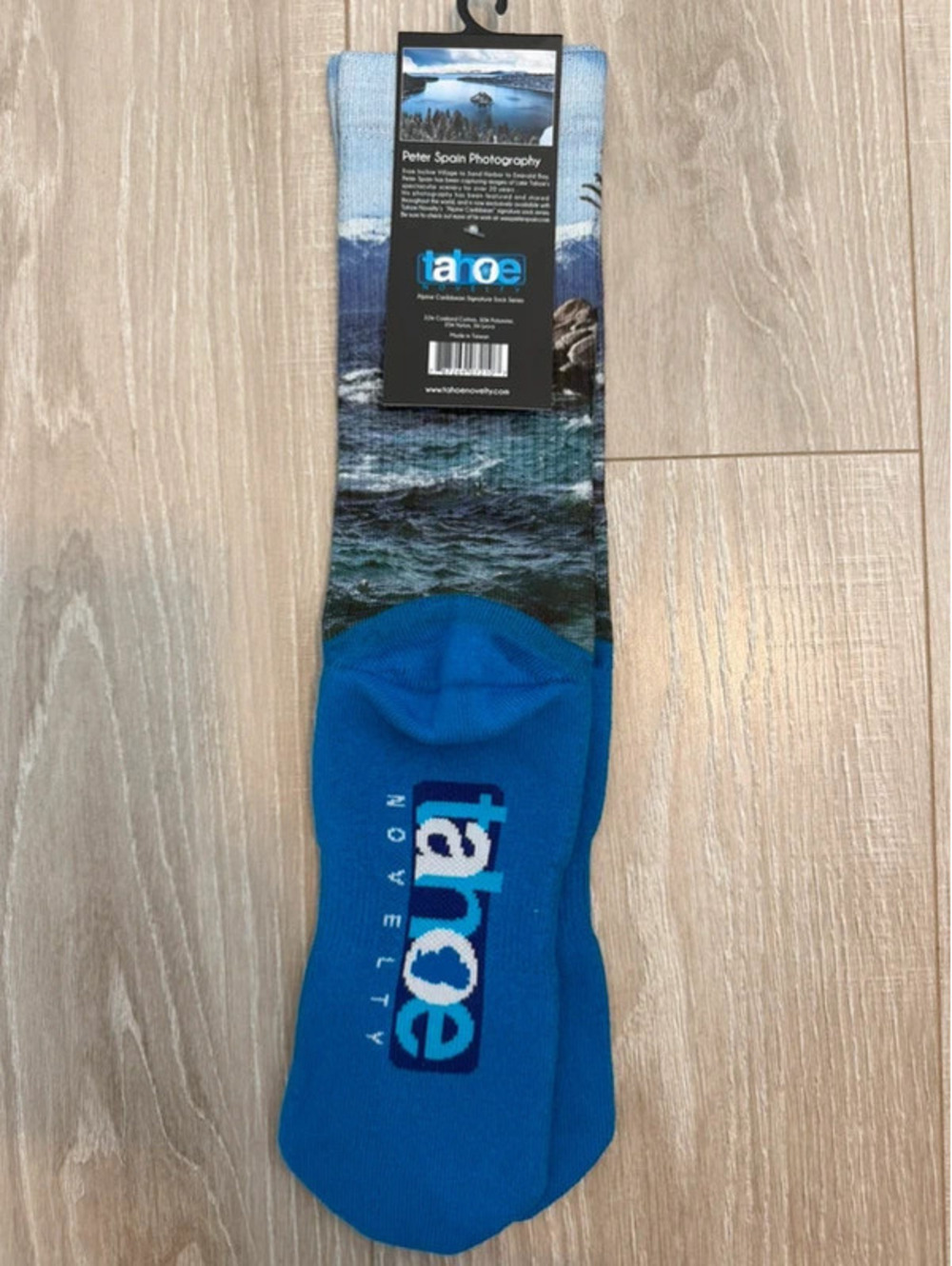Tahoe Novelty socks feature scenic photography by Peter Spain